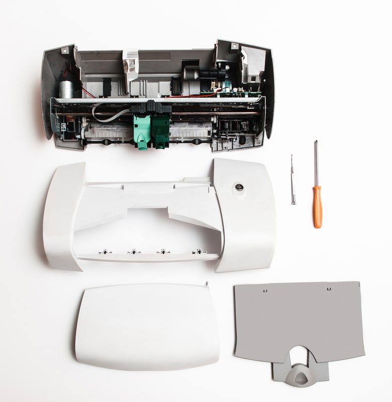 Disassembled printer
